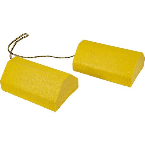 WC9642Y - Composite Wheel Chock Set 9.5x6x4 Inch with 32.75 Inch Rope