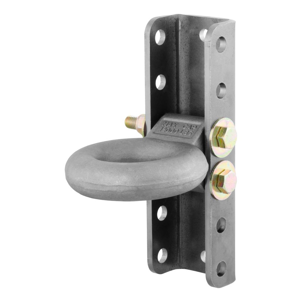 48640 - Raw Steel Adjustable Pintle Hitch Lunette Ring 3-In ID, 12,000 lbs, 11-3/4-Inch Channel Height