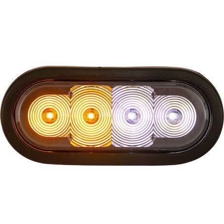 SL62AC - 6 Inch LED Oval Strobe Light with Amber/Clear LEDs and Clear Lens