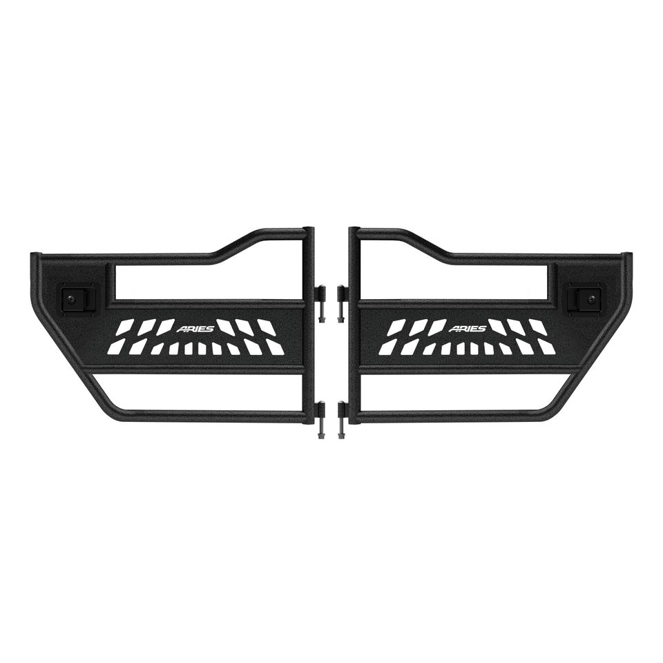 25009 - Black Aluminum Rear Tube Half Doors, Fits Select Jeep Wrangler JK - 2018 Jeep Wrangler JK, 2007-2017 Jeep Wrangler