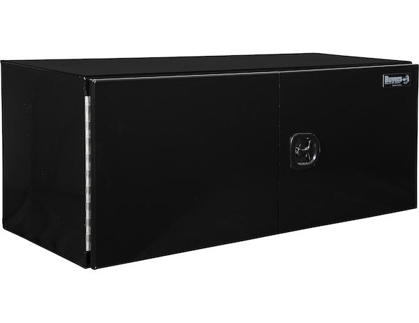 1705815 - 18x18x60 Inch Black Smooth Aluminum Underbody Truck Tool Box - Double Barn Door, 3-Point Compression Latch