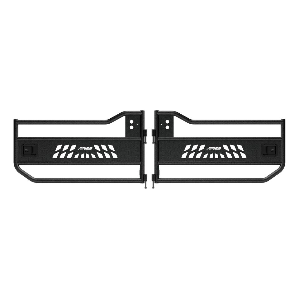 1500200 - Black Aluminum Front Tube Half Doors, Fits Select Jeep Wrangler JL, Gladiator - 2020-2025 Jeep Gladiator, 2018-2025 Jeep Wrangler