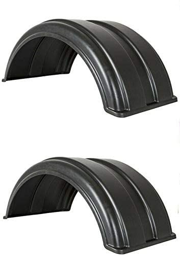 8590017(2) - 8590017-x2 Polymer Fenders (Mounting Brackets Sold Separately). Fits Trucks with 16" to 17" Dual Rear Wheels.