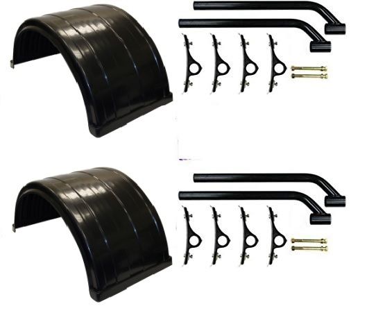 8590245(2),8591000(2) - (2) 8590245-x2 Polymer Fenders and (2) 8591000-x2 Mounting Brackets. Fits trucks with 24.5" dual rear wheels.