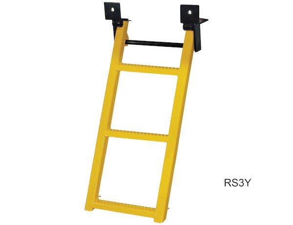 RS3Y - 3-Rung Yellow Retractable Truck Steps with Nonslip Tread - 17.38 x 35 Inch