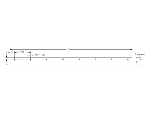 1304752 - SAM Cutting Edge 1/2 x 6 x 96 Inch - High Carbon Steel-Replaces Boss #STB03003