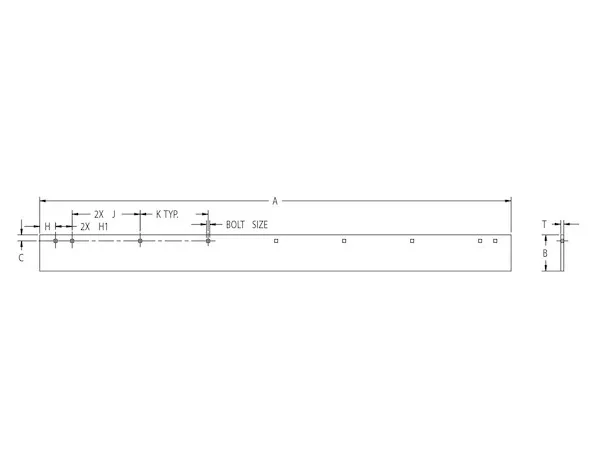 1304754 - SAM Cutting Edge 1/2 x 6 x 108 Inch - High Carbon Steel-Replaces Boss #STB03242