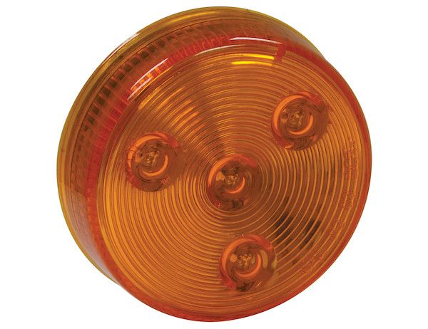 5622524 - 2.5 Inch Amber Round Clearance/Marker Light Kit With 4 LEDs (PL-10 Connection, Includes Grommet and Plug)