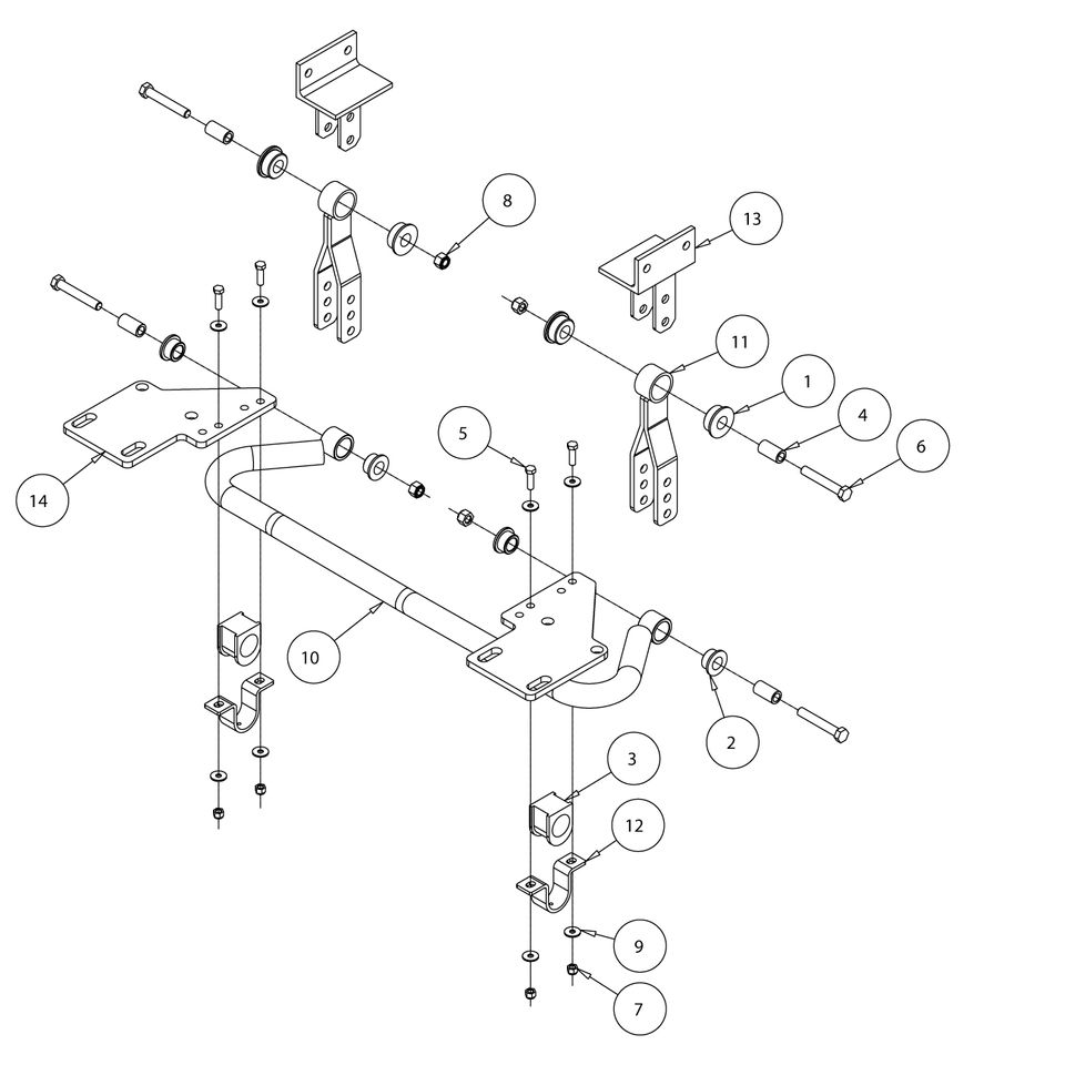 1139-149 - SWAY BAR KIT - 2020-2026 FORD F53 Class A V-10, 2020-2026 FORD F53 Class A V-8 and more