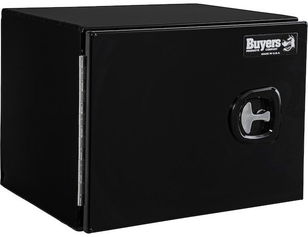 1705800 - 18x18x24 Inch Black Smooth Aluminum Underbody Truck Tool Box - Single Barn Door, Compression Latch