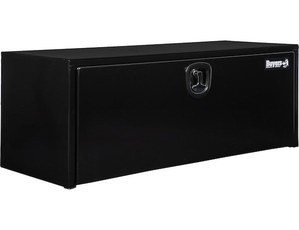 1702311 - 18x18x48 Inch Black Steel Underbody Truck Box with Built-In Shelf - 3-point Latch