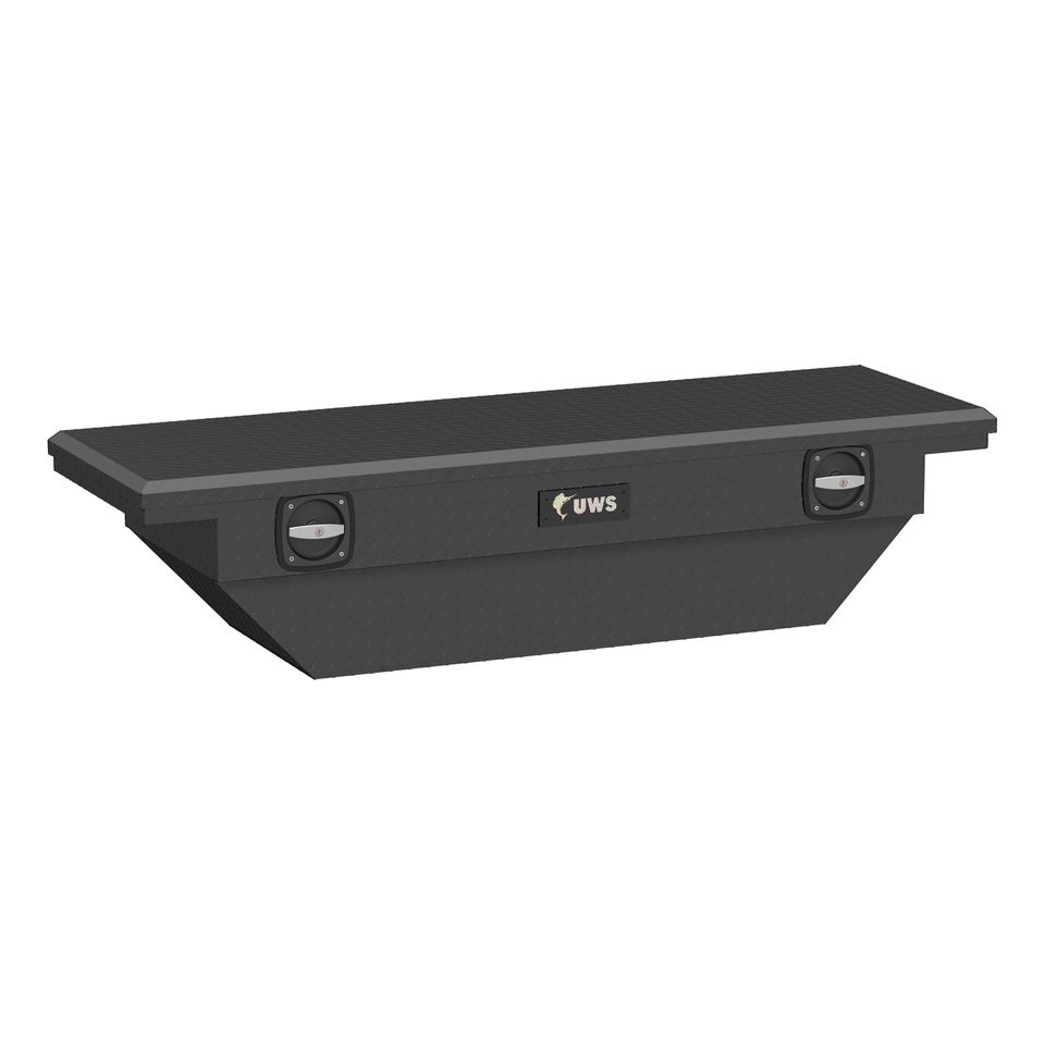 SL-63-A-LP-MB - Matte Black 63" Secure Lock Angled Tool Box, Low Profile (LTL Shipping Only) - 2019-2024 Toyota Tacoma and more
