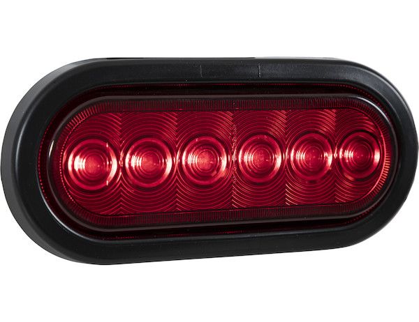 5626157 - 6 Inch Red Oval Stop/Turn/Tail Light With 6 LEDs Kit - Includes Grommet and Plug