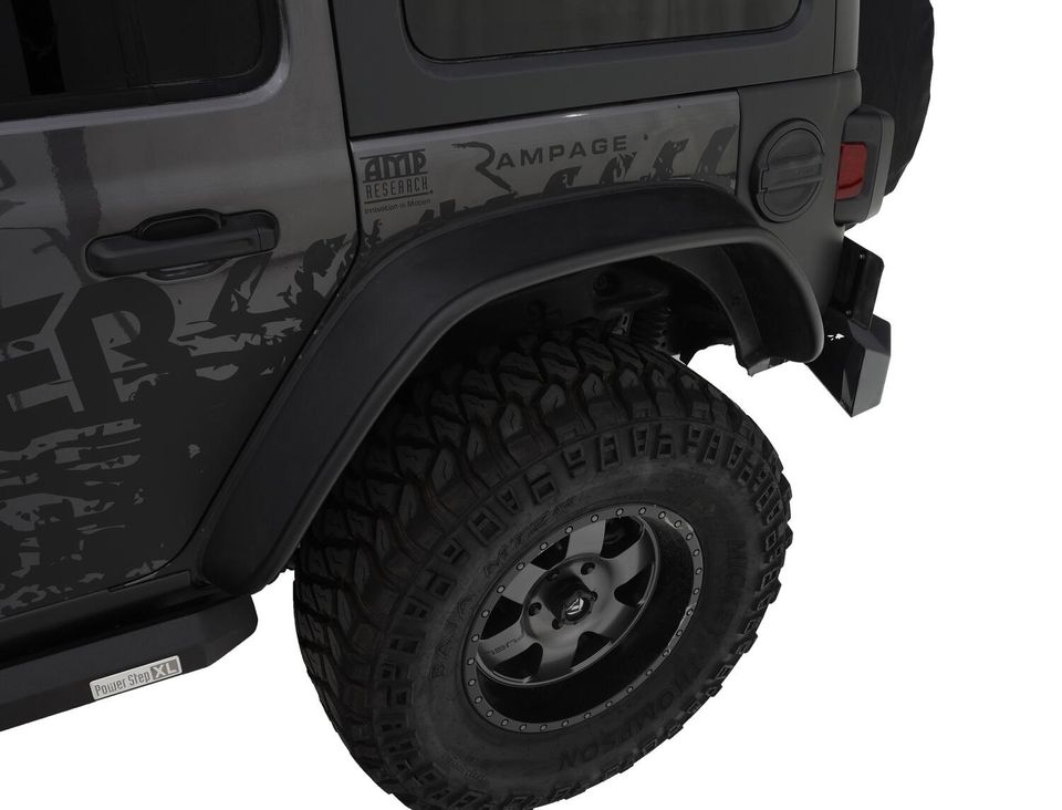 10100-07 - Fender Flares Flat Style 2Pc Rear - 2018-2026 Jeep Wrangler