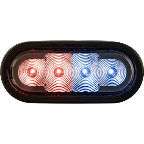 SL62RB - 6 Inch LED Oval Strobe Light with Red/Blue LEDs and Clear Lens