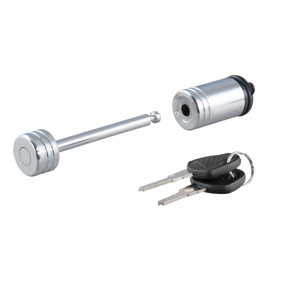 23522 - Chrome Trailer Tongue Coupler Lock, 1/4-Inch Pin Diameter, Up to 2-1/2-Inch Span
