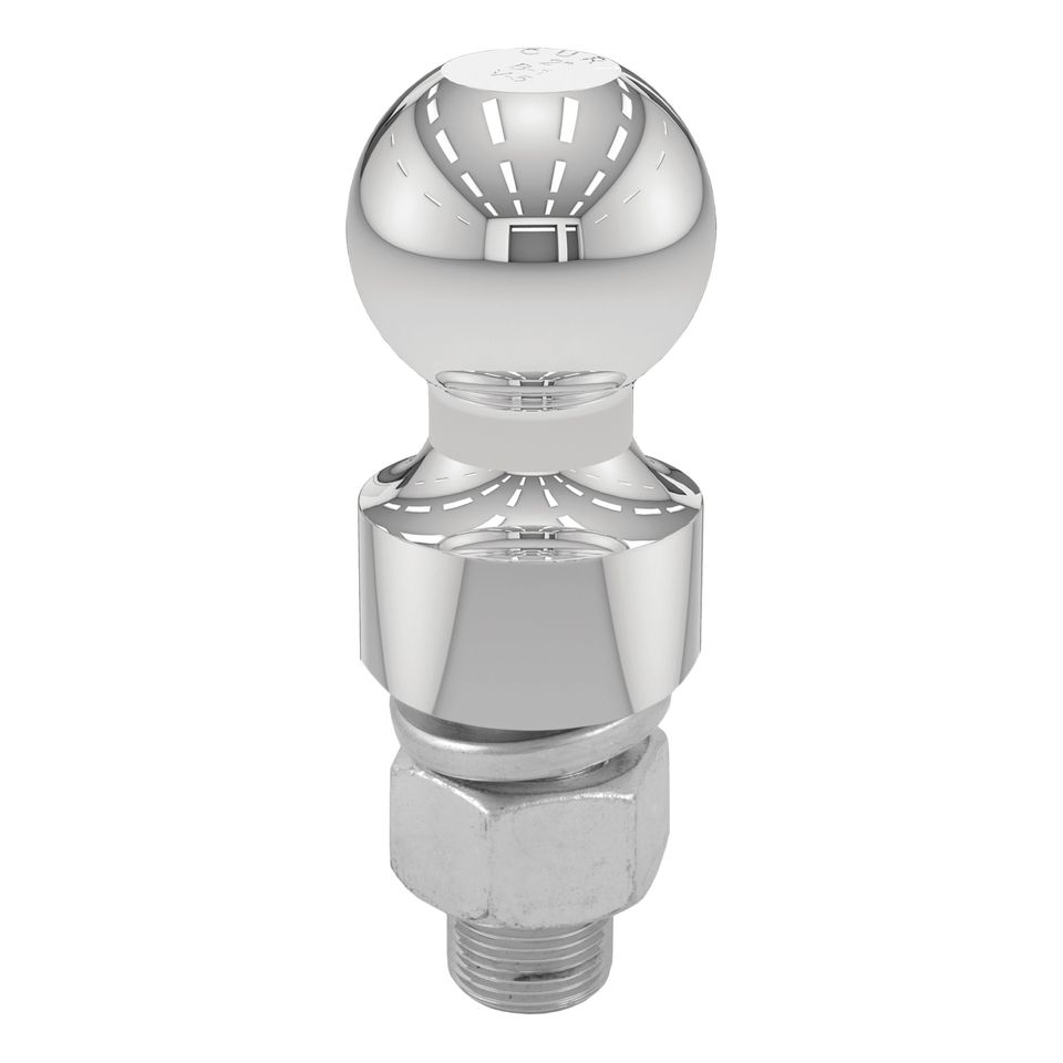 40033 - Chrome Trailer Hitch Ball, 6,000 lbs, 1-Inch Rise, 2-Inch Diameter, 1 x 2-1/8-Inch Shank