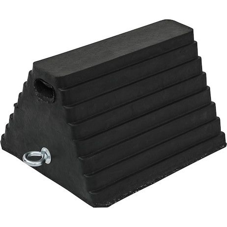 WC1086 - Heavy Duty Rubber Wheel Chock with Chain Eye 10x8x6 Inch