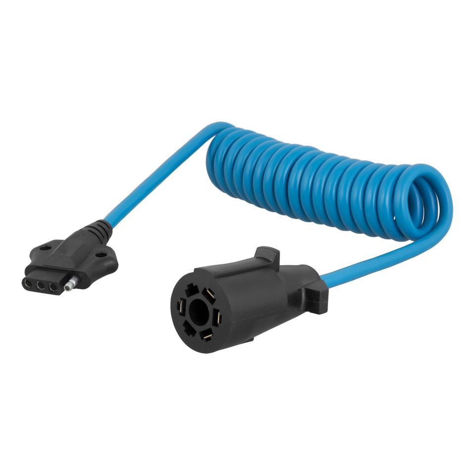57271 - 5-Foot 7-Way RV Blade Vehicle-Side to 4-Way Flat Trailer Wiring Adapter Extension Harness