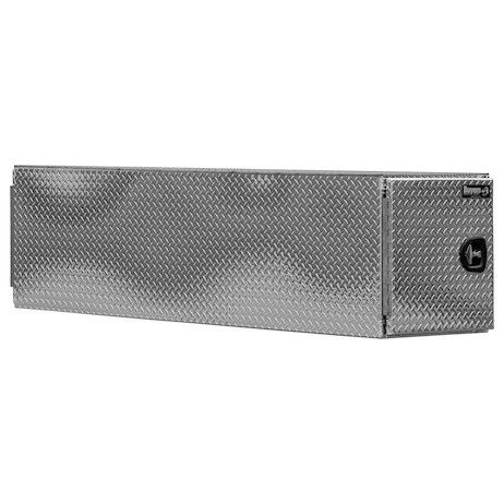 BP242486 - 24x24x86 Inch Diamond Tread Aluminum Straight Side Tunnel Truck Tool Box with Shelf