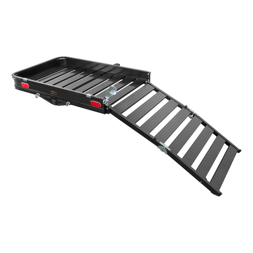 18112 - 50in. x 30in. Black Aluminum Hitch Cargo Carrier with Ramp (Folding 2in. Shank)
