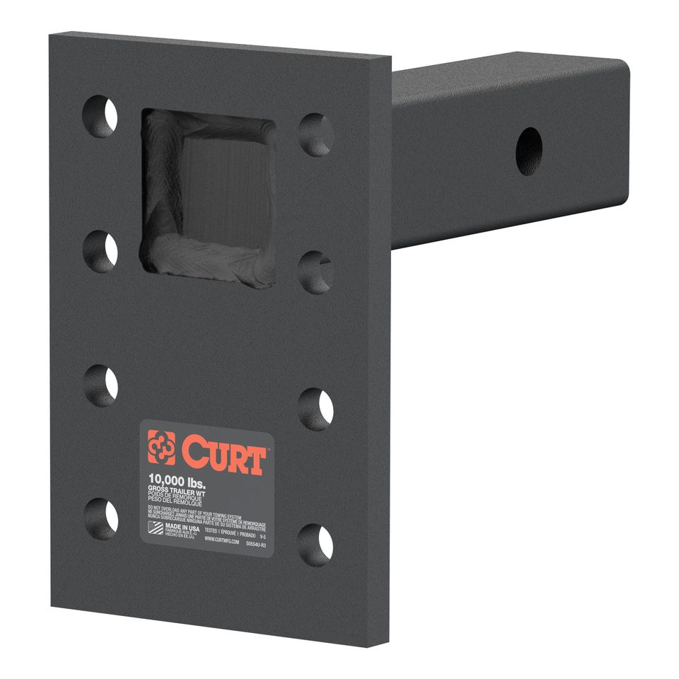 48323 - Adjustable Pintle Mount for 2-Inch Hitch Receiver, 10,000 lbs, 6-1/2-Inch Drop, 6-Inch Length