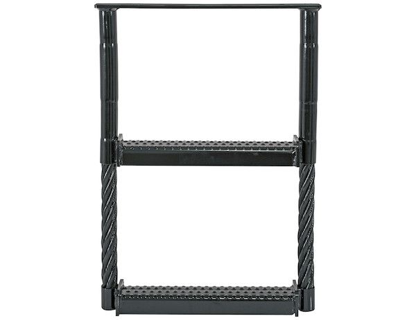 5232417 - Black Powder Coated 2-Rung Cable Type Truck Step - 24 x 17.5 x 1.38 Inch Deep