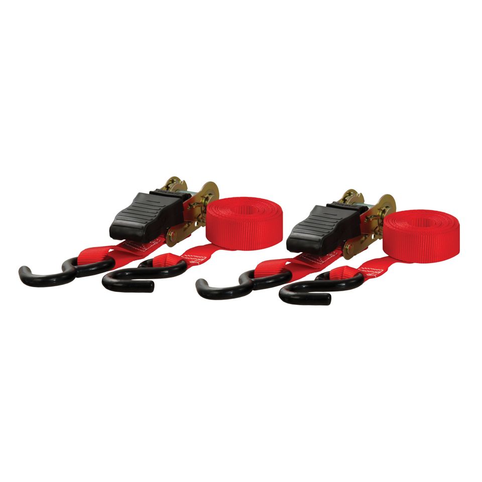 83001 - 1-Inch x 10-Foot Red Nylon Ratchet Straps, 1,500 lbs. Break Strength, 2-Pack