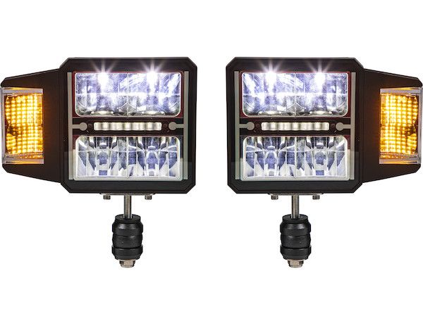 1312200 - SAM Universal Heated LED Snow Plow Headlights with Multi-Mount Signal