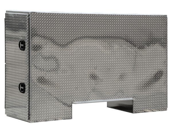 BP965724 - 57x24x96 Inch Straight Side Diamond Tread Aluminum Backpack Truck Tool Box - 9x42 Inch Offset Floor