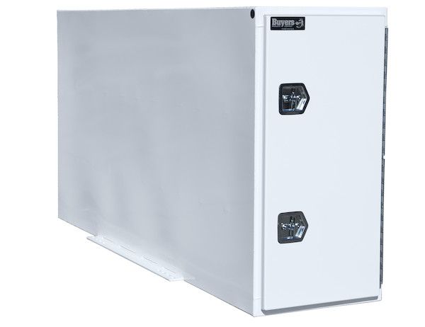 BP964824W - White Steel Straight Side Backpack Truck Box - T-Handle Latch