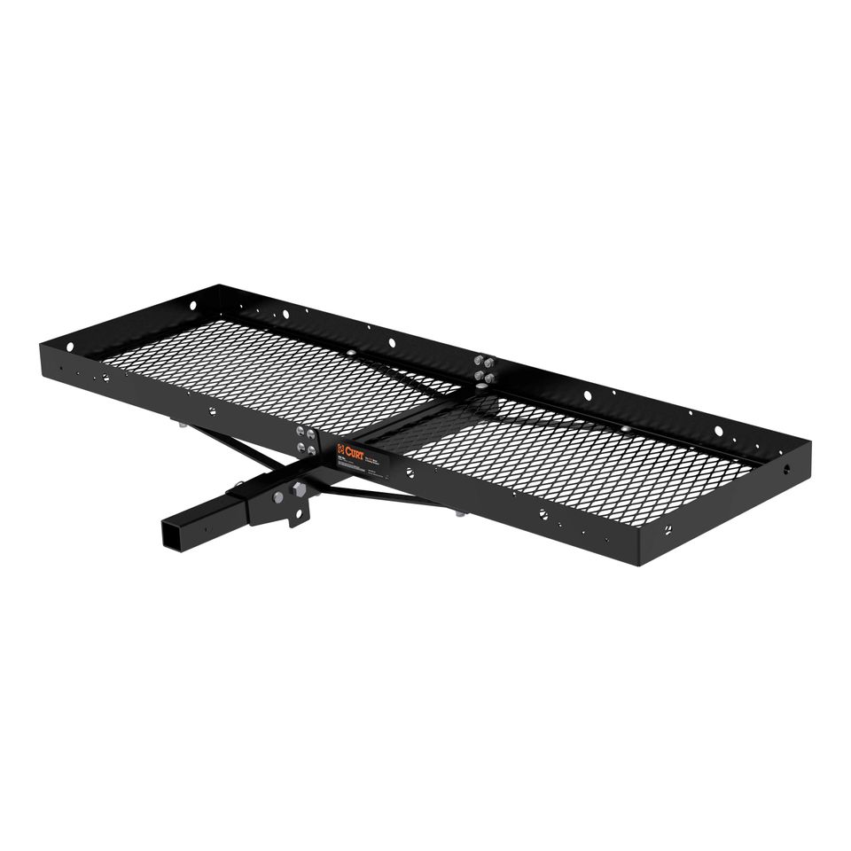 18109 - 60 x 20-Inch Tray Hitch Cargo Carrier, 500 lbs Capacity, Black Steel, 2-In Folding Shank