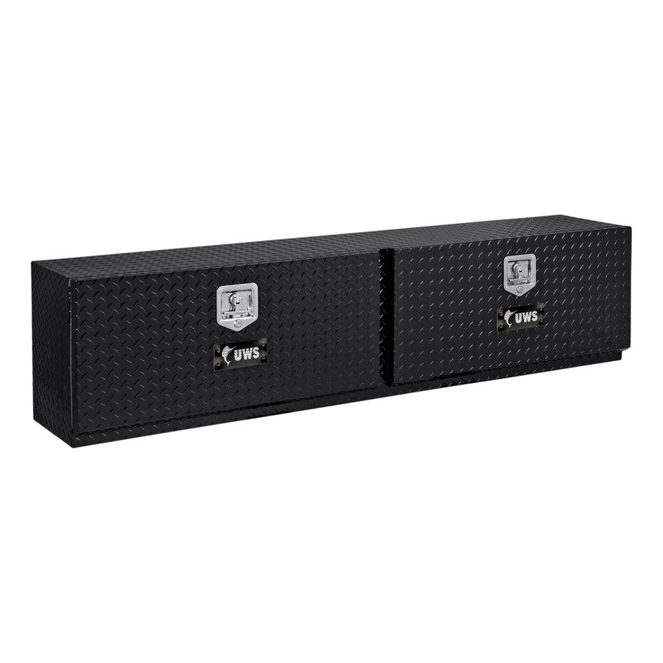 TBTS-96-BLK - Gloss Black Aluminum 96" Double-Door Topside Truck Tool Box