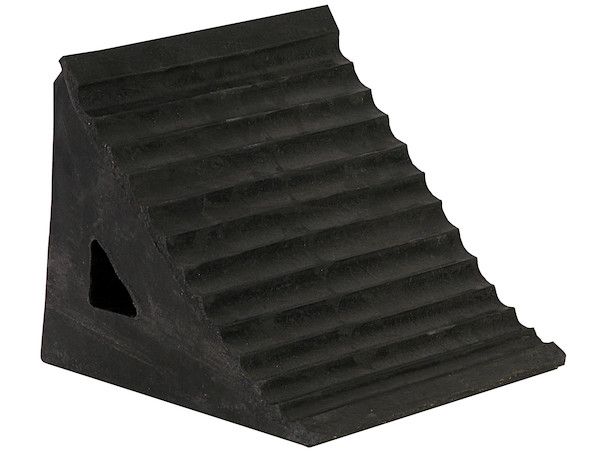 WC796R - Rubber Wheel Chock with Chain Eye 9.5x7x7 Inch