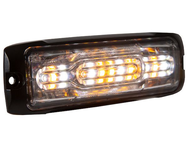 8890302 - Ultra Thin Wide Angle 5 Inch Amber/Clear LED Strobe Light