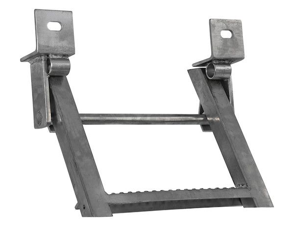 RS1SS - 1-Rung Stainless Steel Retractable Truck Step with Nonslip Tread - 17.38 x 15 Inch