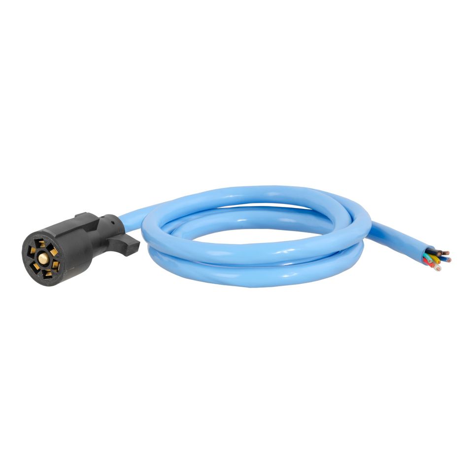 56611 - Extreme Temperature, Cold Weather 7-Pin RV Blade Trailer Wiring Harness Plug, 6-Foot Blunt-Cut Wires, -40F to 221F Degree Rating