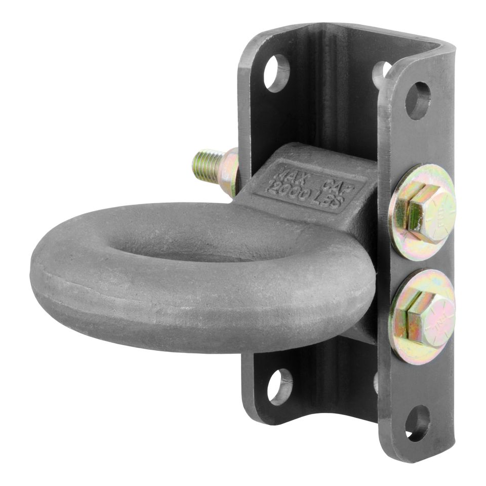 48630 - Raw Steel Adjustable Pintle Hitch Lunette Ring 3-In ID, 12,000 lbs, 7-1/2-Inch Channel Height