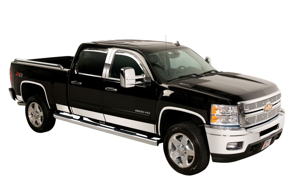 3751207 - Pro Stainless Steel Rocker Panels Kit Fits Chevy Silverado 1500 2007-2013 Crew Cab 5'8" Bed - 2007-2013 Chevrolet Silverado 1500