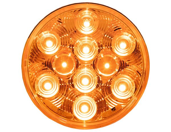 5624211 - 4 Inch Amber Round Turn Signal Light Kit with 10 LEDs (PL-3 Connection, Light Only)
