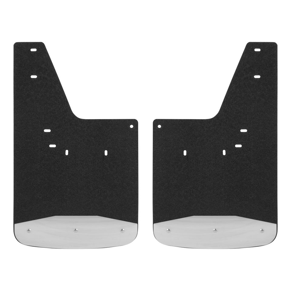 250930 - Front 12-Inch x 20-Inch Textured Rubber Mud Guards, Select Dodge, Ram 1500, 2500, 3500, 2 Flaps - 2011-2027 Ram 2500 and more