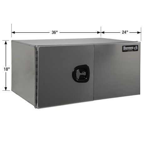 1705420 - 18x24x36 Inch Pro Series Smooth Aluminum Underbody Truck Box - Double Barn Door, 3-Point Compression Latch