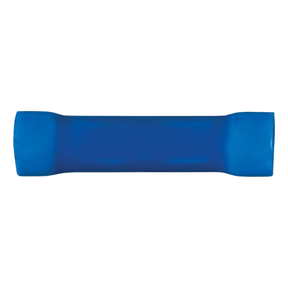 59422 - 16-14 Gauge Blue Vinyl-Insulated Wire Butt Connectors, 100-Pack