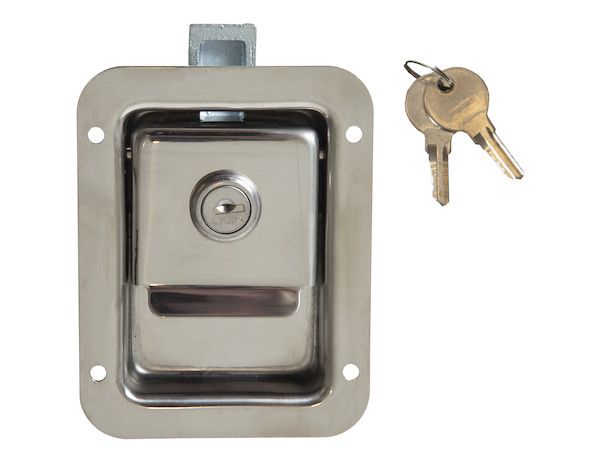 L1883 - Stainless Steel Junior Single Point Locking Paddle Latch - Thru-Hole Mount