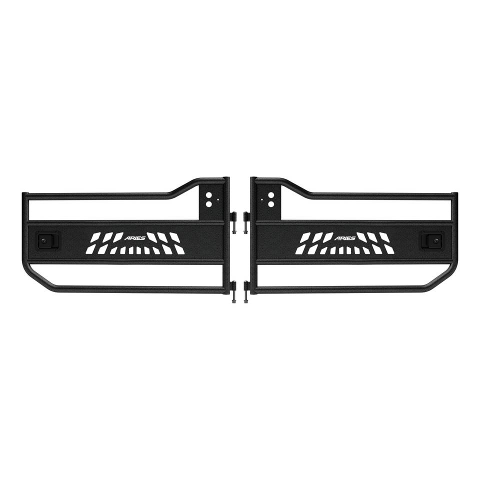 AR15009 - Black Aluminum Front Jeep Wrangler JK Tube Half Doors - 2018 Jeep Wrangler JK, 2007-2017 Jeep Wrangler