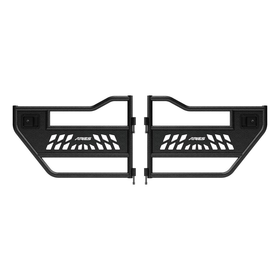 2500200 - Black Aluminum Rear Tube Half Doors, Fits Select Jeep Wrangler JL, Gladiator - 2020-2025 Jeep Gladiator, 2018-2025 Jeep Wrangler