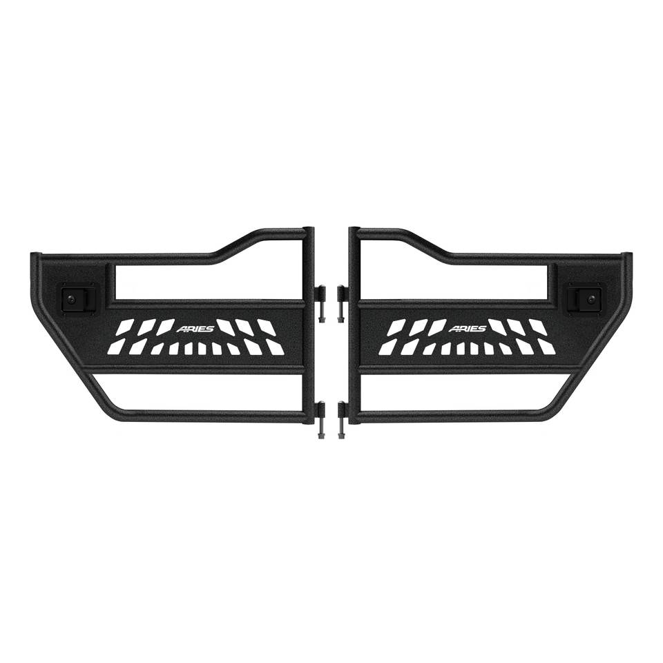 25009 - Black Aluminum Rear Tube Half Doors, Fits Select Jeep Wrangler JK - 2018 Jeep Wrangler JK, 2007-2017 Jeep Wrangler