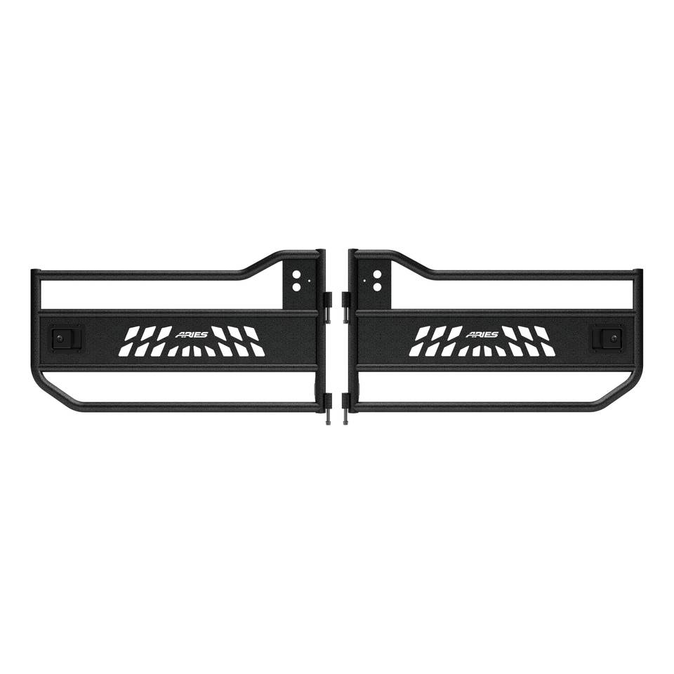 1500200 - Black Aluminum Front Tube Half Doors, Fits Select Jeep Wrangler JL, Gladiator - 2020-2025 Jeep Gladiator, 2018-2025 Jeep Wrangler